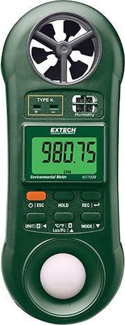 Extech 45170 - 4 in 1 - vochtigheidsmeter - temperatuur - luchtsnelheid -licht