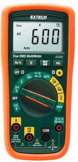 Extech EX350 - multimeter -trms - CAT III 600V - contactloze spanningsdetector - display achtergrondverlichting