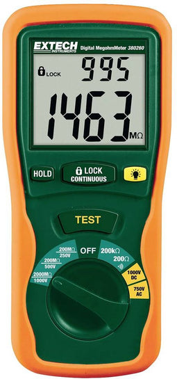 Extech Extech 380260 Isolatiemeter 250 V, 500 V, 1000 V 2000 MΩ