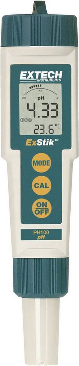 Extech PH100 - pH meter - IP57 - 0 tot 14 pH - geheugen - kalibratiefunctie - ph sonde vervangbaar