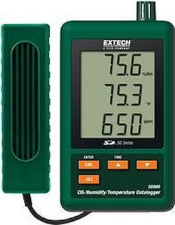 Extech SD800 - meter luchtkwaliteit - temperatuur -CO2 - vochtigheid - datalogger - 0 tot 50°C - 10 tot 90% Hrel - data op sd kaart in excel formaat