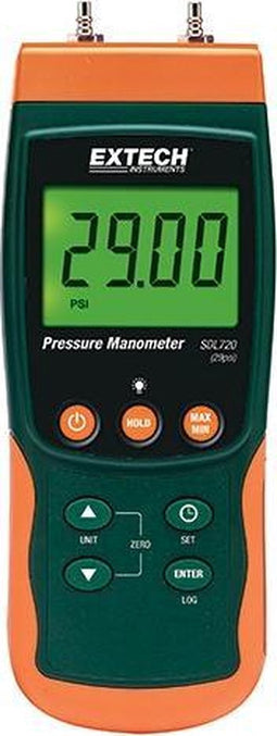 Extech SDL720 - differentiële druk manometer - datalogger - data op sd kaart in excel formaat