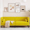 vidaXL - Driezitsbank - Chesterfield-stijl - met - bolsters - fluweel - geel