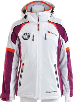 Exxtasy - Brookside - Exxtasy Wintersportjas - 34 - Wit/Paars/Orange