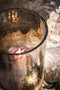 PTMD Melva Windlicht - H32 x Ø10 cm - Glas/aluminium - Koper