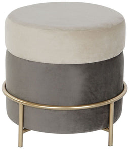 Voetensteun DKD Home Decor Bruin Grijs Gouden Metaal 48 x 48 x 46 cm