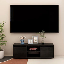 vidaXL - Tv-meubel - 110x30x40 - cm - massief - grenenhout - zwart