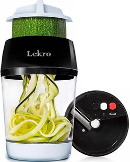 Lekro Spiraalsnijder - Groentesnijder - 3 standen - Zwart/Wit (1 stuk)