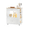 SoBuy FKW113-WN - Keukenwagen - Witte Multifunctionele Kast met Wielen en Laden