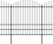 vidaXL - Tuinhek - met - speren - bovenkant - (1,75-2)x6,8 - m - staal - zwart