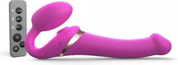 Strap-On-Me - Vibrerende Strapless Strap-on Voorbinddildo Met Luchtdruk Stimulatie - Roze