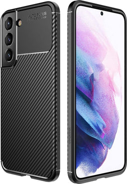 iMoshion Hoesje Geschikt voor Samsung Galaxy S22 Plus Hoesje Siliconen - iMoshion Carbon Softcase Backcover - Zwart