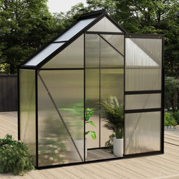 vidaXL - Tuinkas - 1,33 - m² - aluminium - antracietkleurig