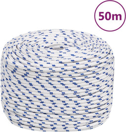 vidaXL - Boot - touw - 8 - mm - 50 - m - polypropyleen - wit