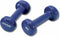 Tunturi Dumbbell set - 2 x 4 kg - Vinyl - Blauw (2 stuks)