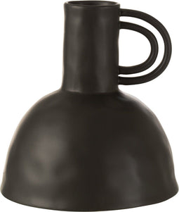 J-Line vaas Kruik Renaissance - keramiek - zwart - Ø 23.5 cm