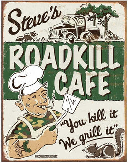 Roadkill Cafe Wandbord - Metaal - 30 x 40cm