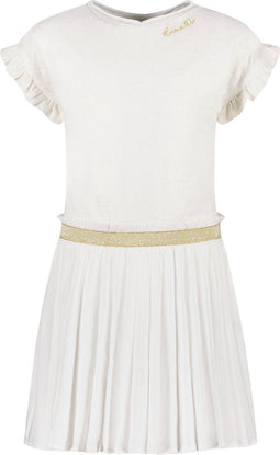 Like Flo F211-5841 - Meisjes Jurk - Off white met gouden glitter - Maat 140