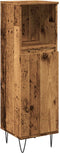 vidaXL - Badkamerkast - 30x30x100 - cm - bewerkt - hout - oud - houtkleurig
