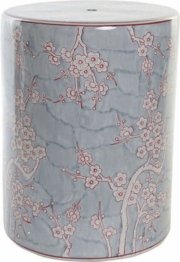 Bijzettafel DKD Home Decor Porselein Blauw Oranje Blommor (33.5 x 33.5 x 43 cm)