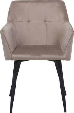 JASMIN - Eetkamerstoel - Beige - Fluweel