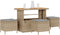 vidaXL - 4 - Delige - Tuin - Eettafelset - met - Kussens - Beige - Poly - Rattan - Acacia