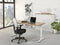 Ergonomisch design t-poot bureau Teez breed 140CM diep 80CM bladkleur Speciale Kleur framekleur Aluminium (RAL9006)