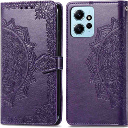 imoshion Hoesje Geschikt voor Xiaomi Redmi Note 12 (4G) Hoesje Met Pasjeshouder - imoshion Mandala Bookcase - Paars