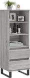 vidaXL - Hoge - kast - 40x36x110 - cm - bewerkt - hout - grijs - sonoma
