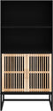 vidaXL - Hoge - kast - 60x35x125 - cm - bewerkt - hout - zwart