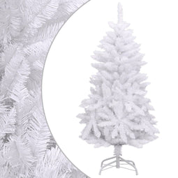 vidaXL - Kunstkerstboom - met - scharnieren - en - standaard - 120 - cm - wit