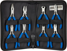 Bruder Mannesmann Tangen set 8-delig in etui - antislip greep - geslepen kop - 10 tot 14,5 cm