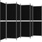 vidaXL - Kamerscherm - met - 6 - panelen - 300x180 - cm - stof - zwart