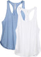 Dames Tanktop Sporttop Racerback Fitness Yoga Mouwloze Shirts, 2-Pack