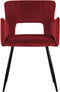 SANILAC - Eetkamerstoel set van 2 - Donkerrood - Fluweel