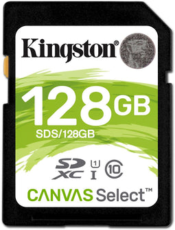 Kingston Canvas Select - SDXC 128GB - UHS-I snelheidsklasse 10 - Waterdicht en temperatuurbestendig