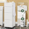 SoBuy BZR29-W - Badkamerkast - 3 Lades 4 Open Vakken - Wit 30x90x30cm