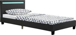 Juskys Verona - Bedframe - LED Verlichting - 90 x 200 cm - Zwart