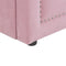 Beliani MIMIZAN - Onderschuifbed - Roze - Fluweel