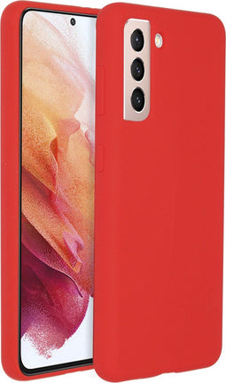 Accezz Samsung Galaxy S21 - Liquid Silicone Backcover - Schokabsorberend - Rood