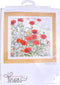 Thea Gouverneur - Borduurpakket met telpatroon - 2062A - Voorgesorteerde DMC Garens - Oranje Klaprozen - Aida - 45 cm x 47 cm - DIY Kit