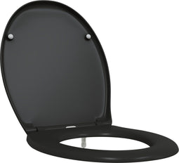 vidaXL - Snelle - Afneembare - Toiletzitting - met - Zachte - Sluiting - Duroplast - Zwart