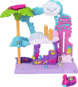 Polly Pocket Pollyville Flamingo Fun Car Wash - Speelfigurenset