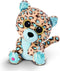 Nici Luipaard/jaguar Lassi - pluche knuffel - beige/blauw - 25 cm