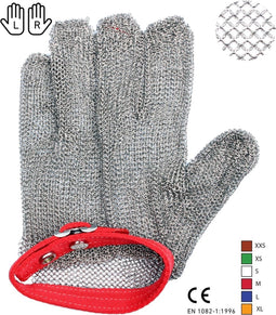 EZ-Profi Oesterhandschoen RVS met Extra Kleine Ringen - Maat M - 21.5 cm Omtrek