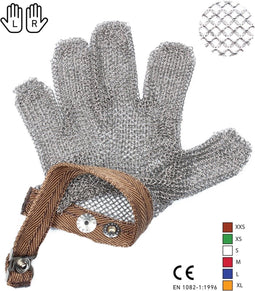 EZ-Profi Oesterhandschoen RVS met Extra Kleine Ringen - Maat XXS - 17 cm Omtrek