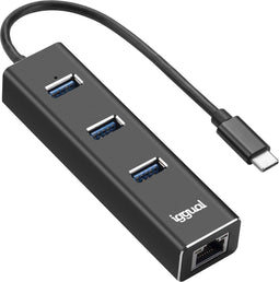 3-Port USB Hub iggual IGG317709 Black