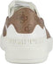 Guess Verona Stripe - Leren sneakers - Beige band met logo - Wit/Beige