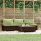 vidaXL - 4-delige - Loungeset - met - kussens - poly - rattan - bruin