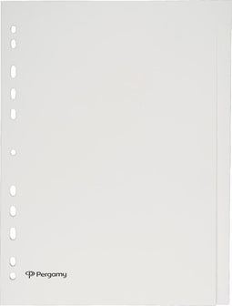 Pergamy tabbladen, ft A4, uit karton, 20 tabs, 11-gaats perforatie, beige